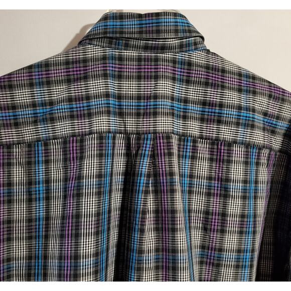 Peter Millar Plaid Button Down 100% Cotton Long Sleeve Collared Shirt Men's L - Picture 4 of 9